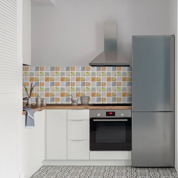 25 Sheets Peel and Stick Tiles Backsplash, 3.94"x3.94"x0.02" Orange